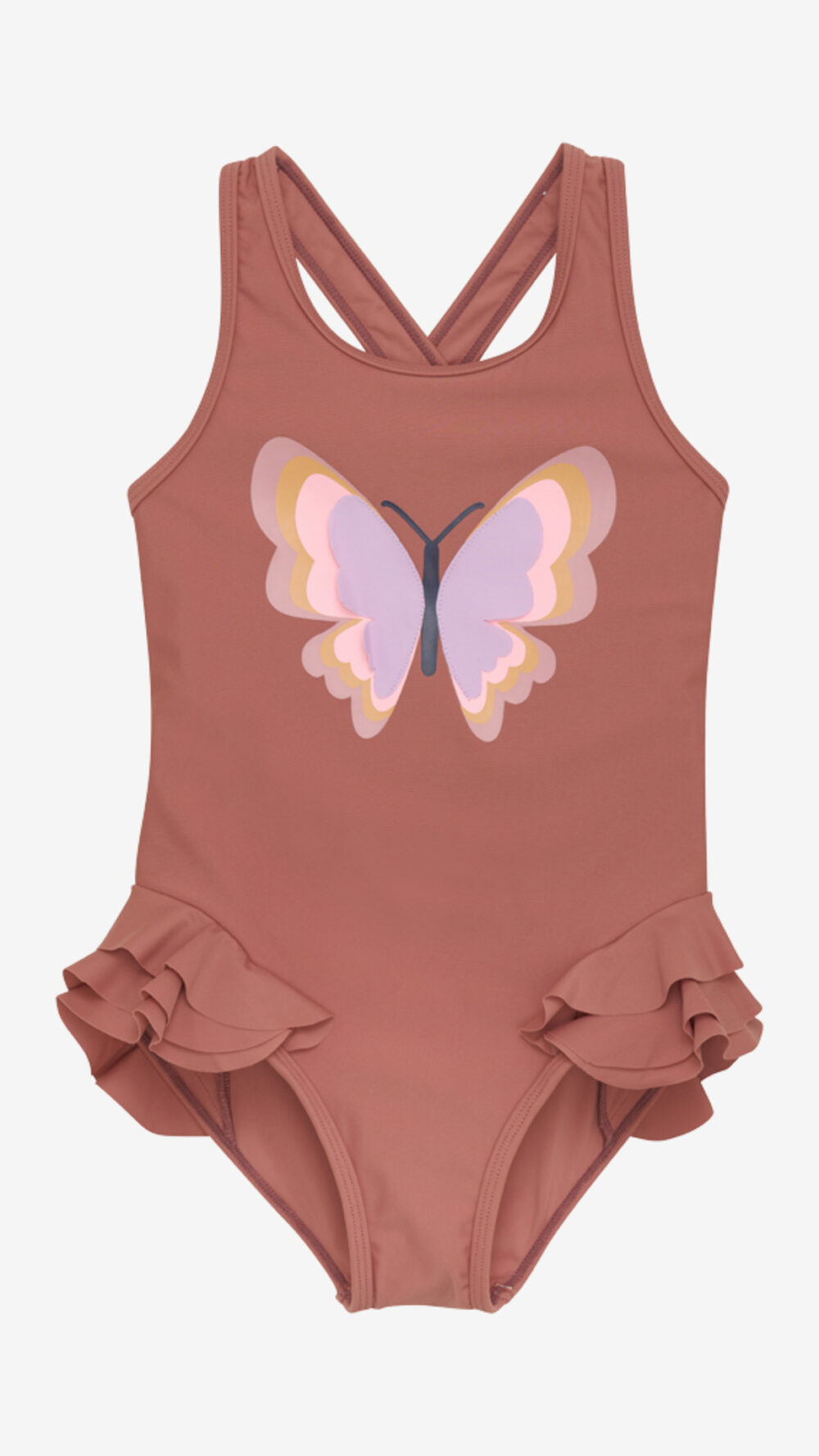 Color Kids Swimsuit W. Application Dusty Cedar